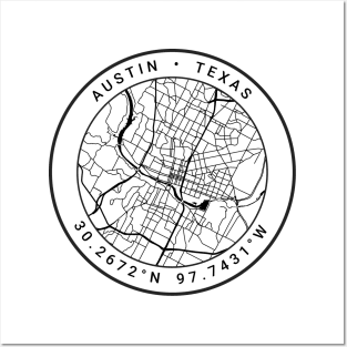 Austin Map Posters and Art